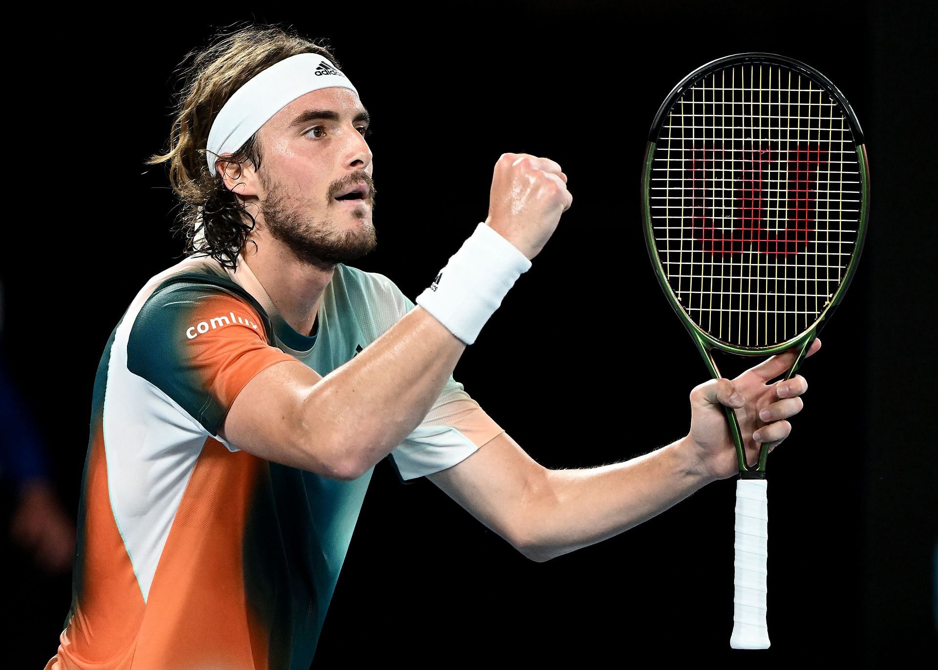 Stefanos Tsitsipas during his win over Taylor Fritz at the 2022 Australian Open