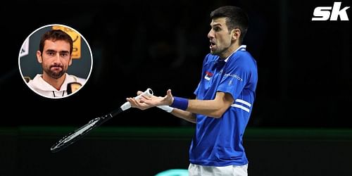 Marin Cilic (L) and Novak Djokovic (R)