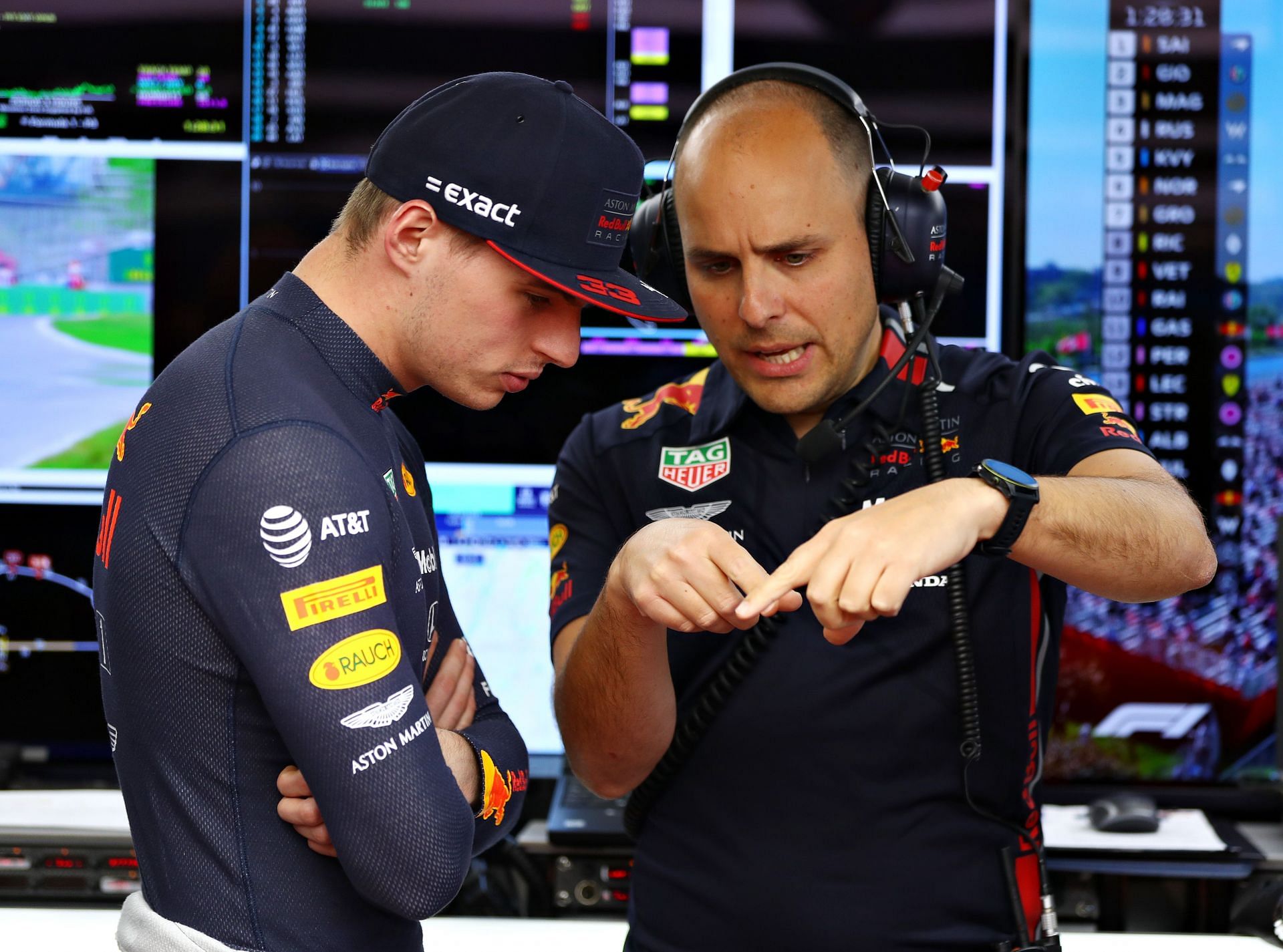F1 Grand Prix of Canada - Practice - Max Verstappen with Gianpiero Lambiase in the Red Bull garage (Photo by Mark Thompson/Getty Images)