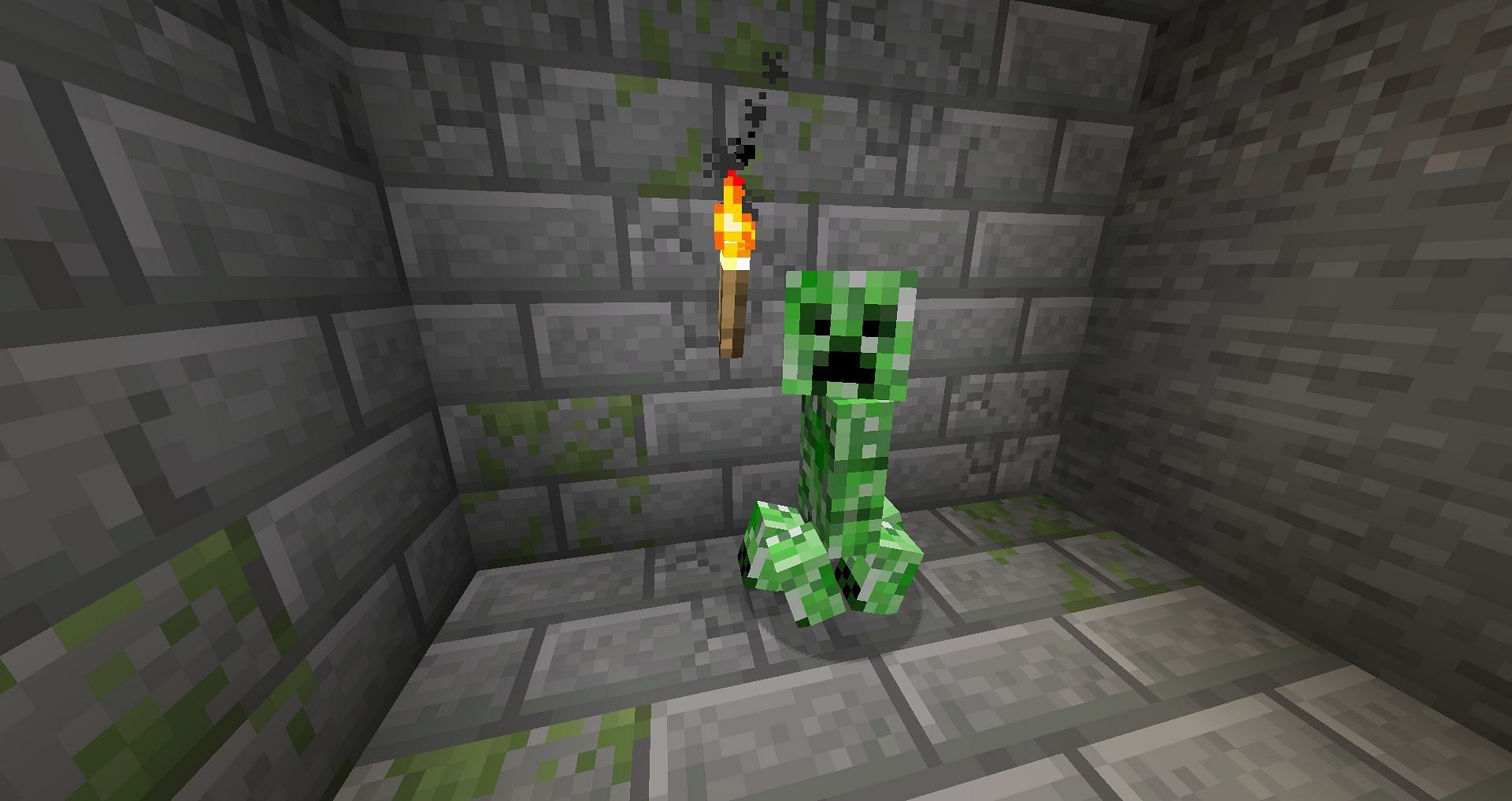 Creeper in a stronghold (Image via Minecraft Wiki)