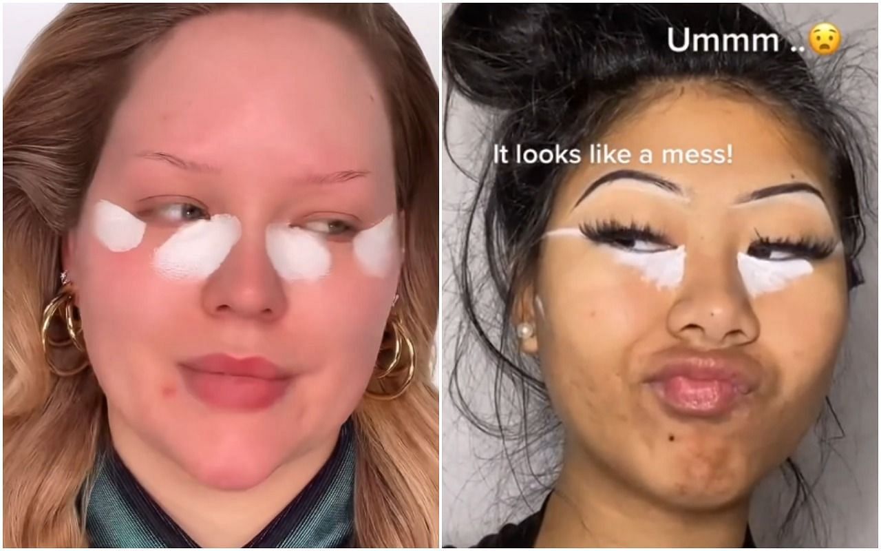 Beauty influencers trying the hack on TikTok (Image via nikkietutorials and Blumarinebae/ TikTok)