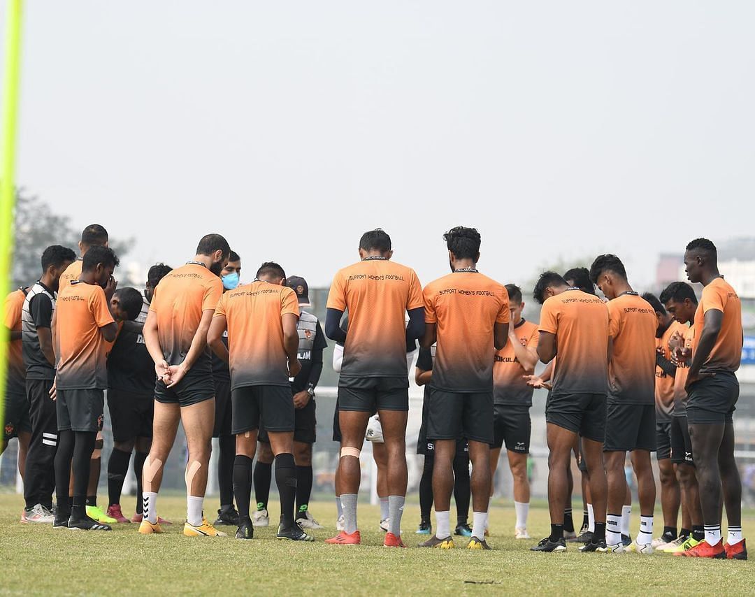 Gokulam Kerala FC players in a training session (Image Courtesy: Gokulam Kerala FC Instagram).