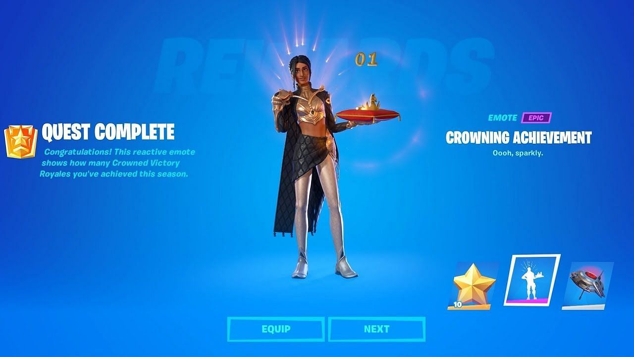 Crowning Achievement is one of the newest emotes to the game (Image via Epic Games)