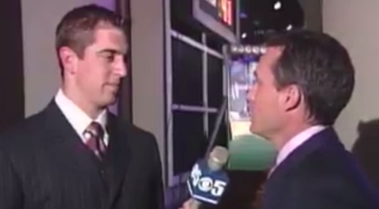 Aaron Rodgers during the 2005 NFL Draft