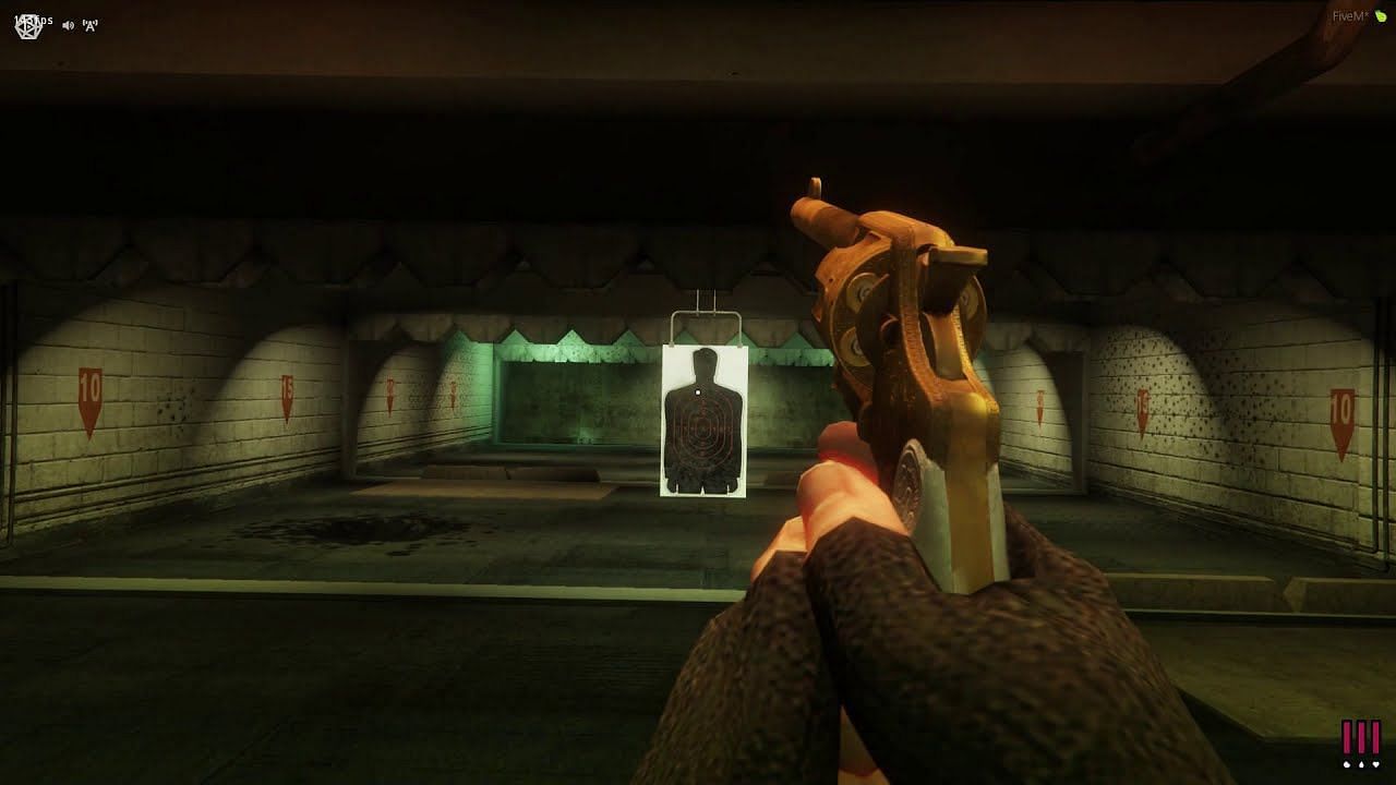 Hitting the range in GTA Online (Image via YouTube @Just Evy.)