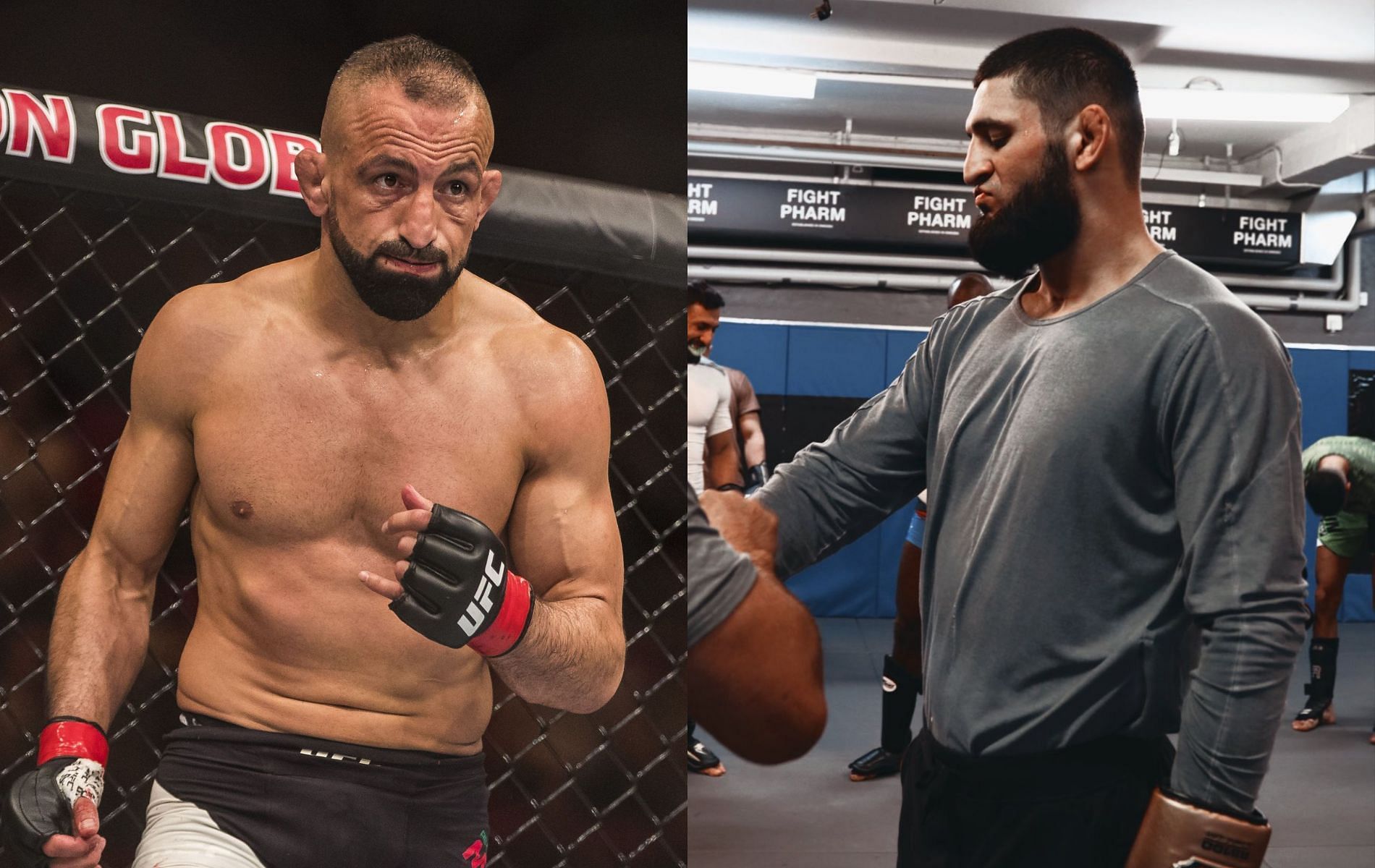 Reza Madadi (left) &amp; Khamzat Chimaev (right) [Image Credits- @KChimaev on Twitter]