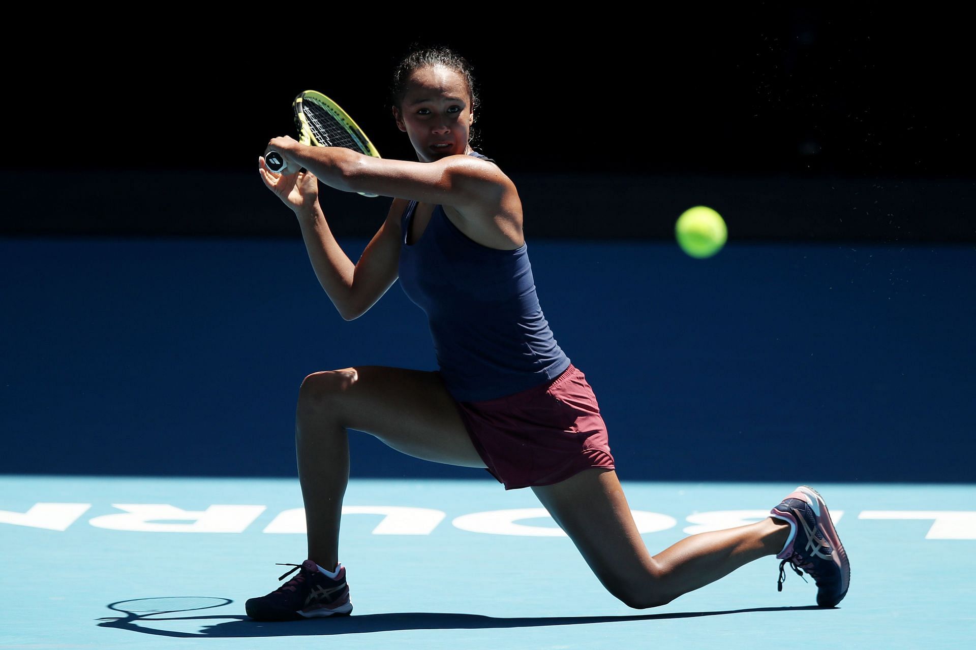 Leylah Fernandez during a training session ahead of the Australian Open 2022