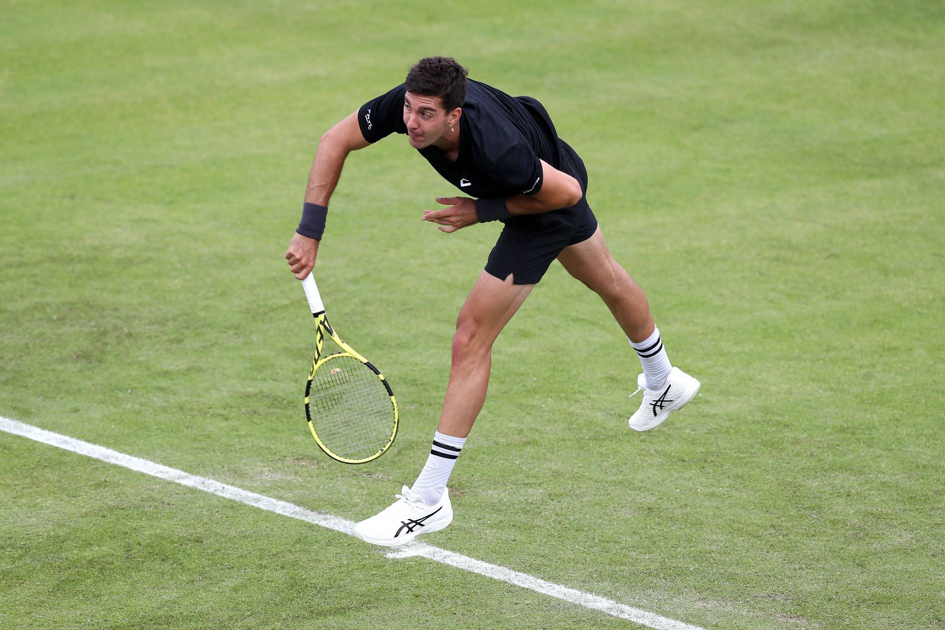 Thanasi Kokkinakis in action at the Viking Open Nottingham - Day 3