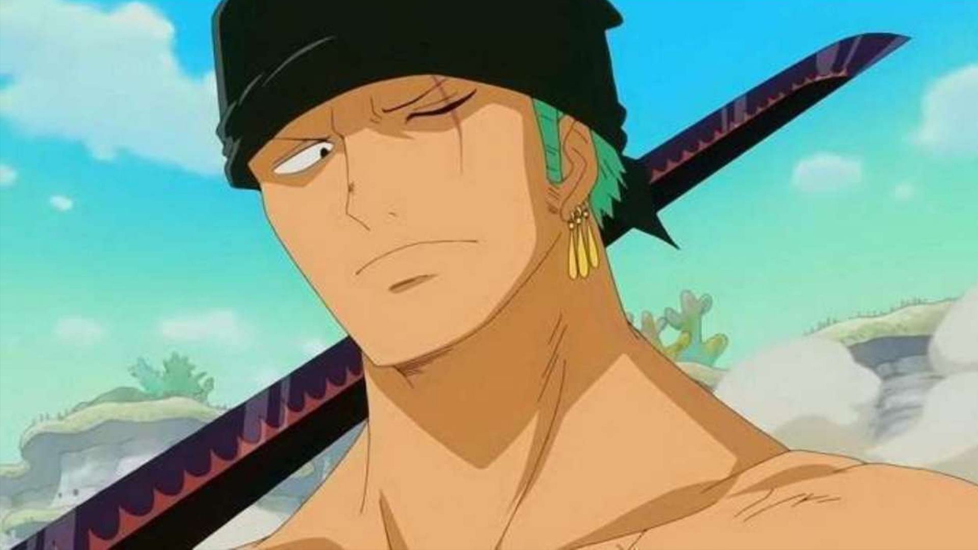 Zoro wearing his bandana (Image via Toei Animation)