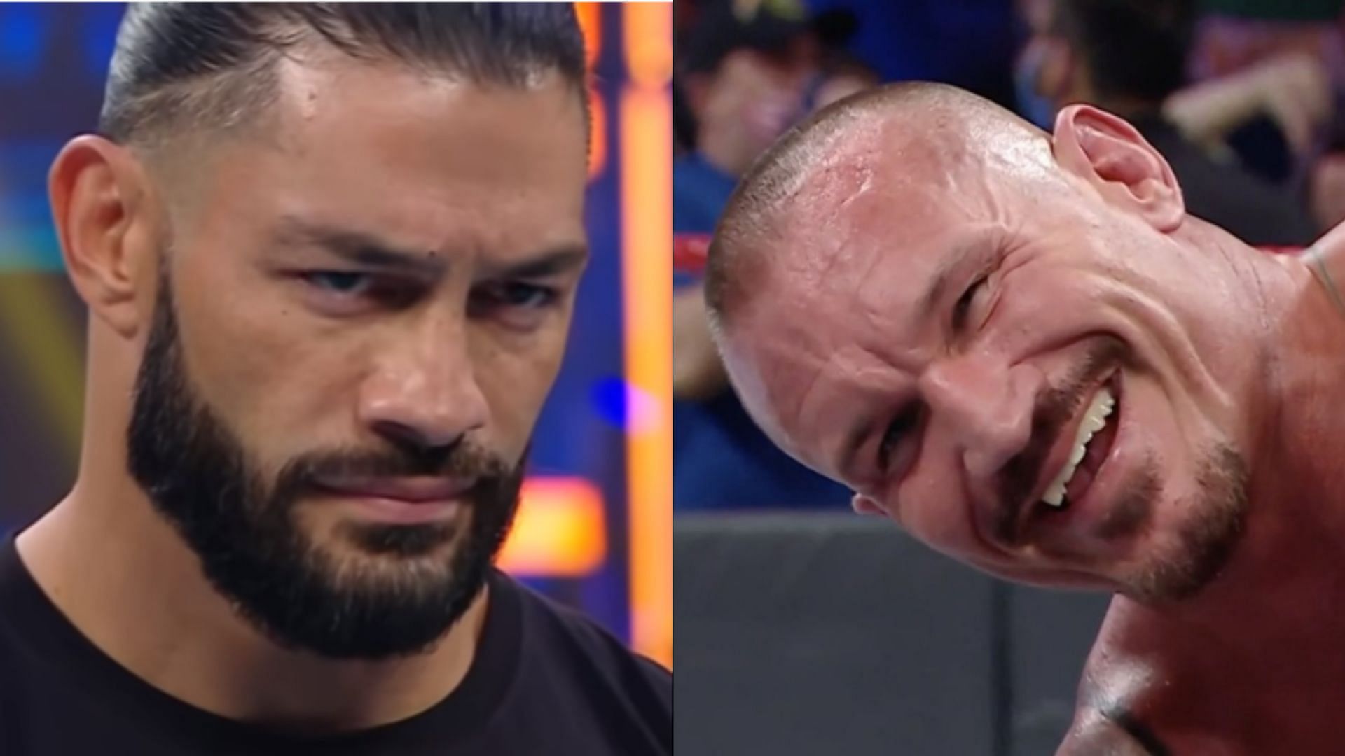 Roman Reigns (left); Randy Orton (right)