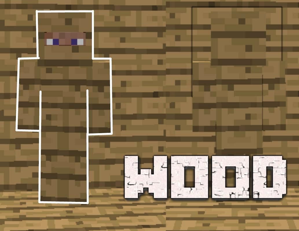 Wooden skins are good for blending in with buildings (Image via Mojang)