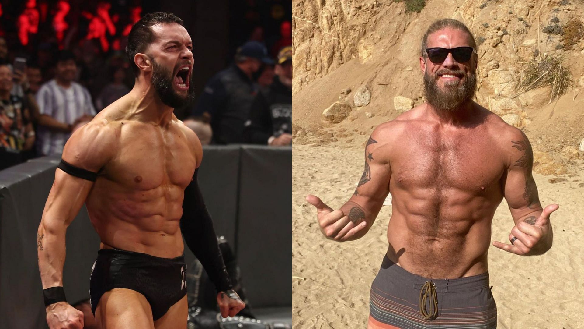 Finn Balor (left) and WWE Hall of Famer Edge (right)
