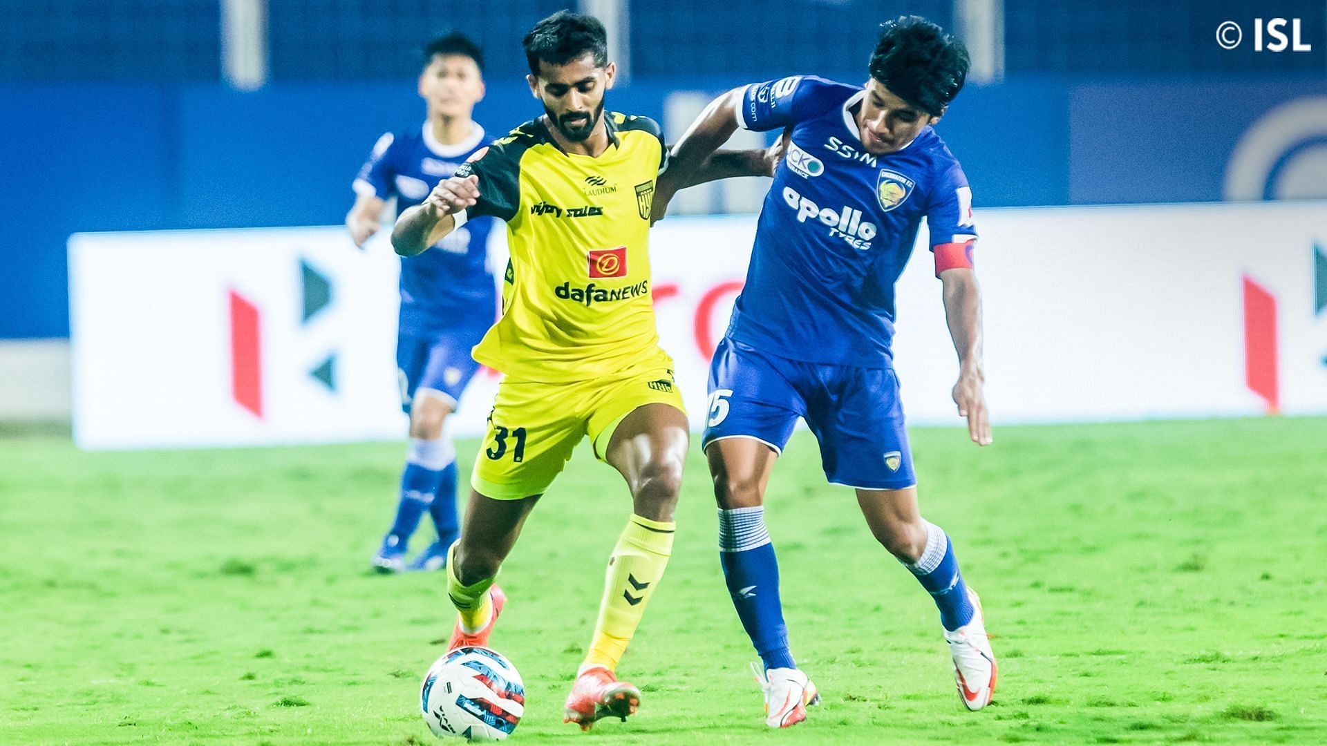 Chennaiyin FC's midfield worked hard today (Image courtesy: ISL social media)