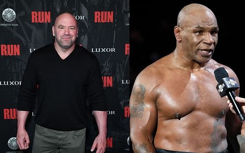 Dana White (left), Mike Tyson (right) [Credits: @looper via Twitter]