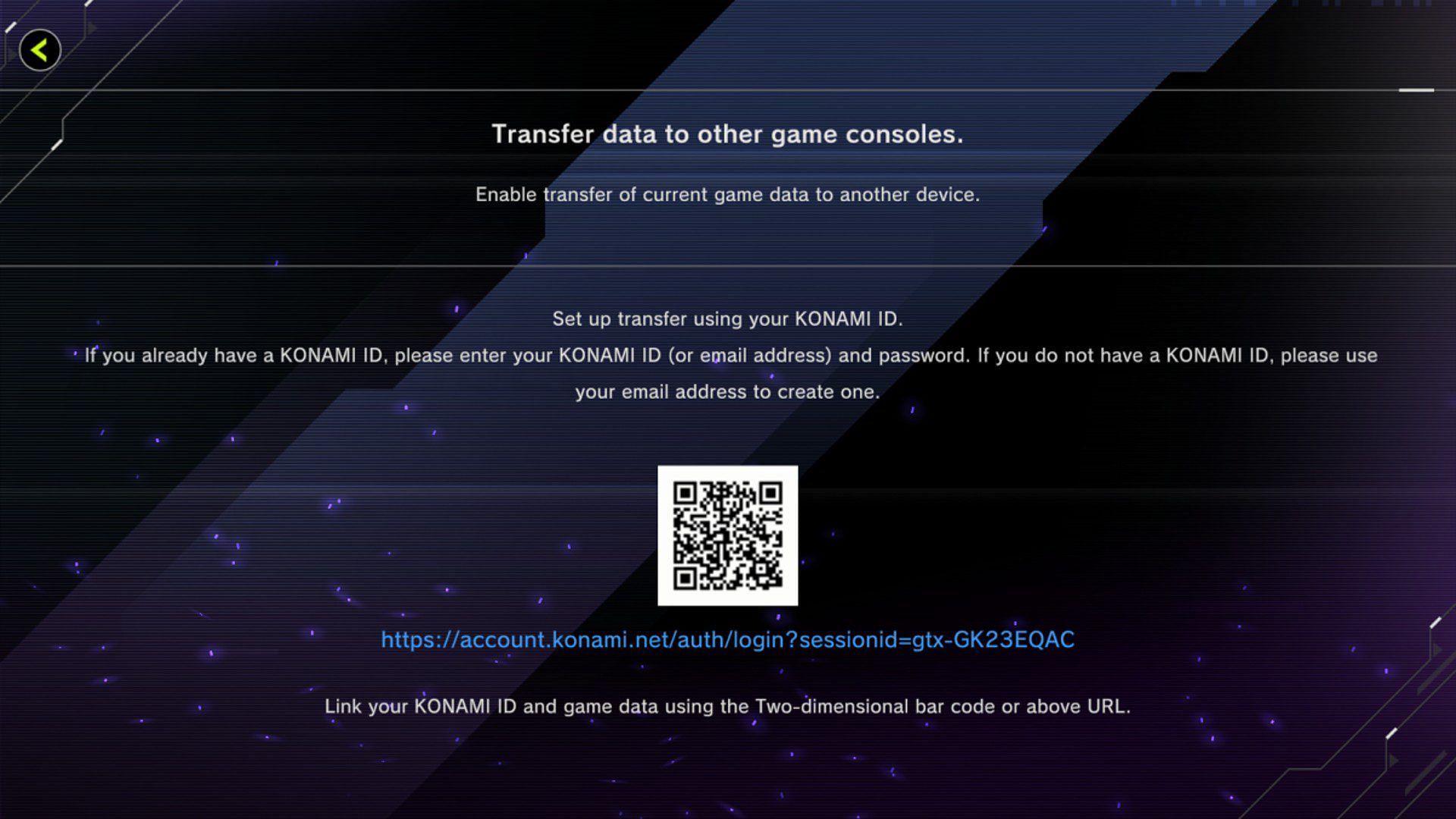 This page allows you to link your data or create a new Konami ID (Image via Konami)