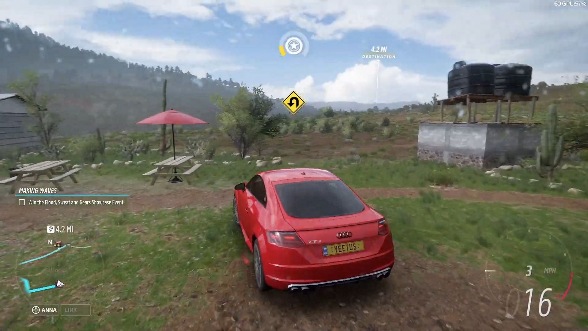 Finding picnic tables in Forza Horizon 5 is not easy (Image via OSG Clips/YouTube)