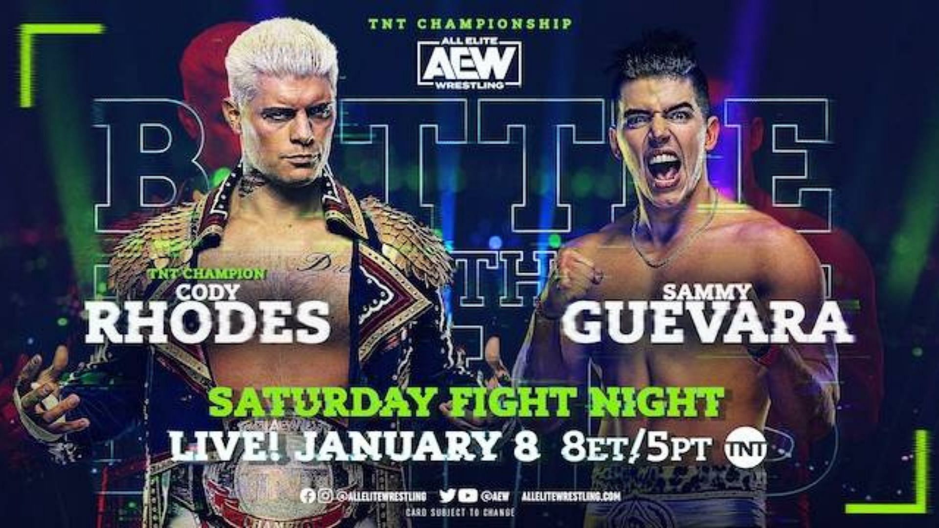 Cody Rhodes is scheduled to face Sammy Guevara at Battle of the Belts