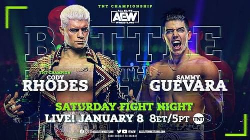 Cody Rhodes is scheduled to face Sammy Guevara at Battle of the Belts