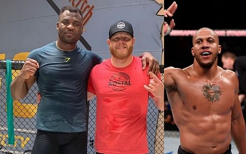 Ngannou and Nicksick (L), Gane (R)