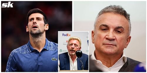 Novak Djokovic, Boris Becker, and Srdjan Djokovic