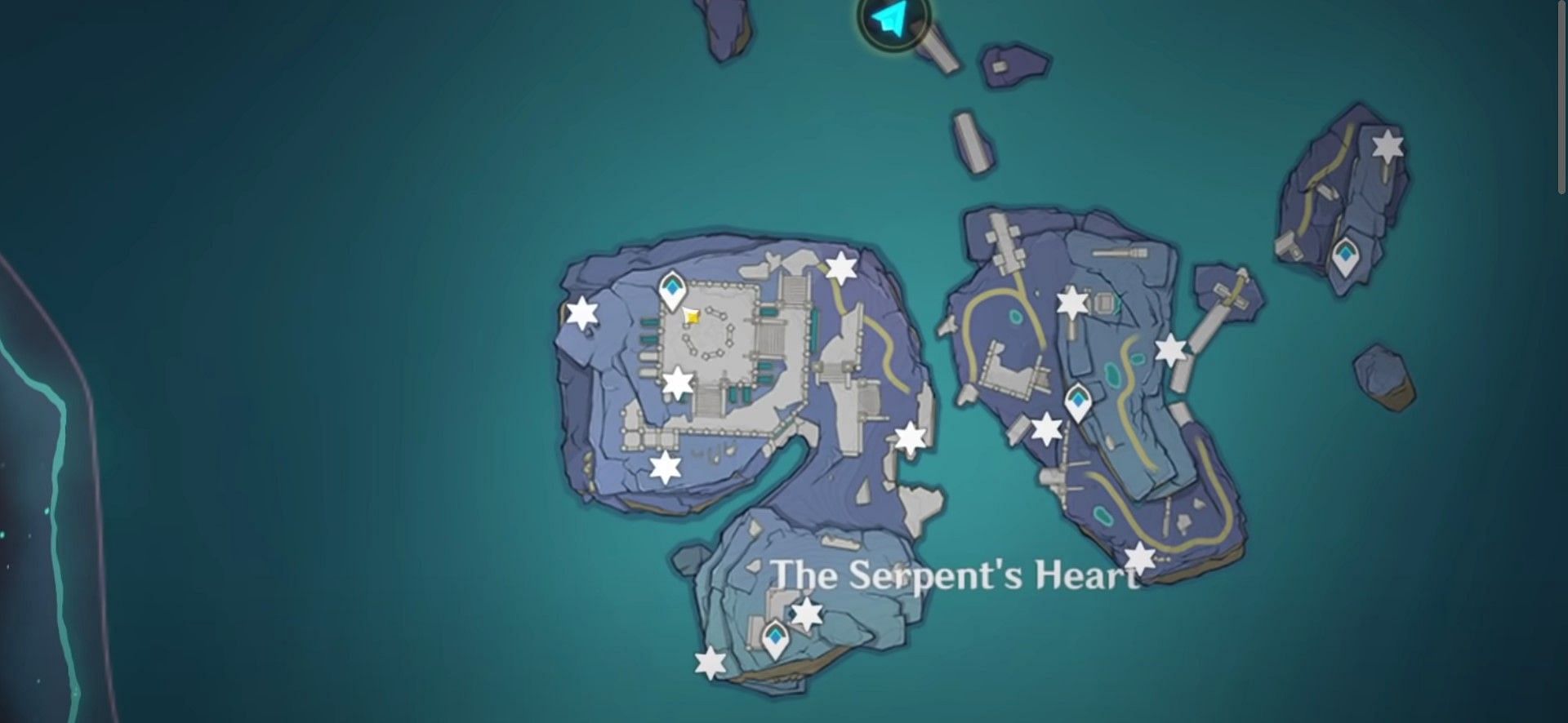 Teleport here to find the final book in The Serpent&#039;s Heart (Image via Genshin Impact)