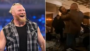 Twitter erupts as Brock Lesnar bodyslams TV star through glass table at a restaurant