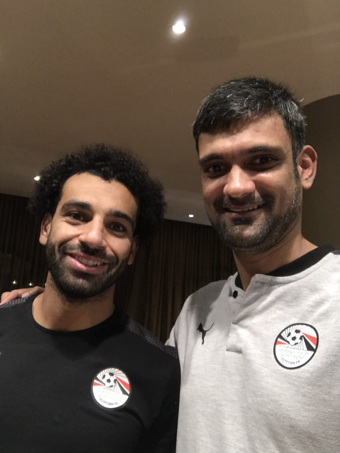 Francisco Bruto Da Costa (R) with Mohamed Salah. (Image: Francisco Bruto Da Costa)