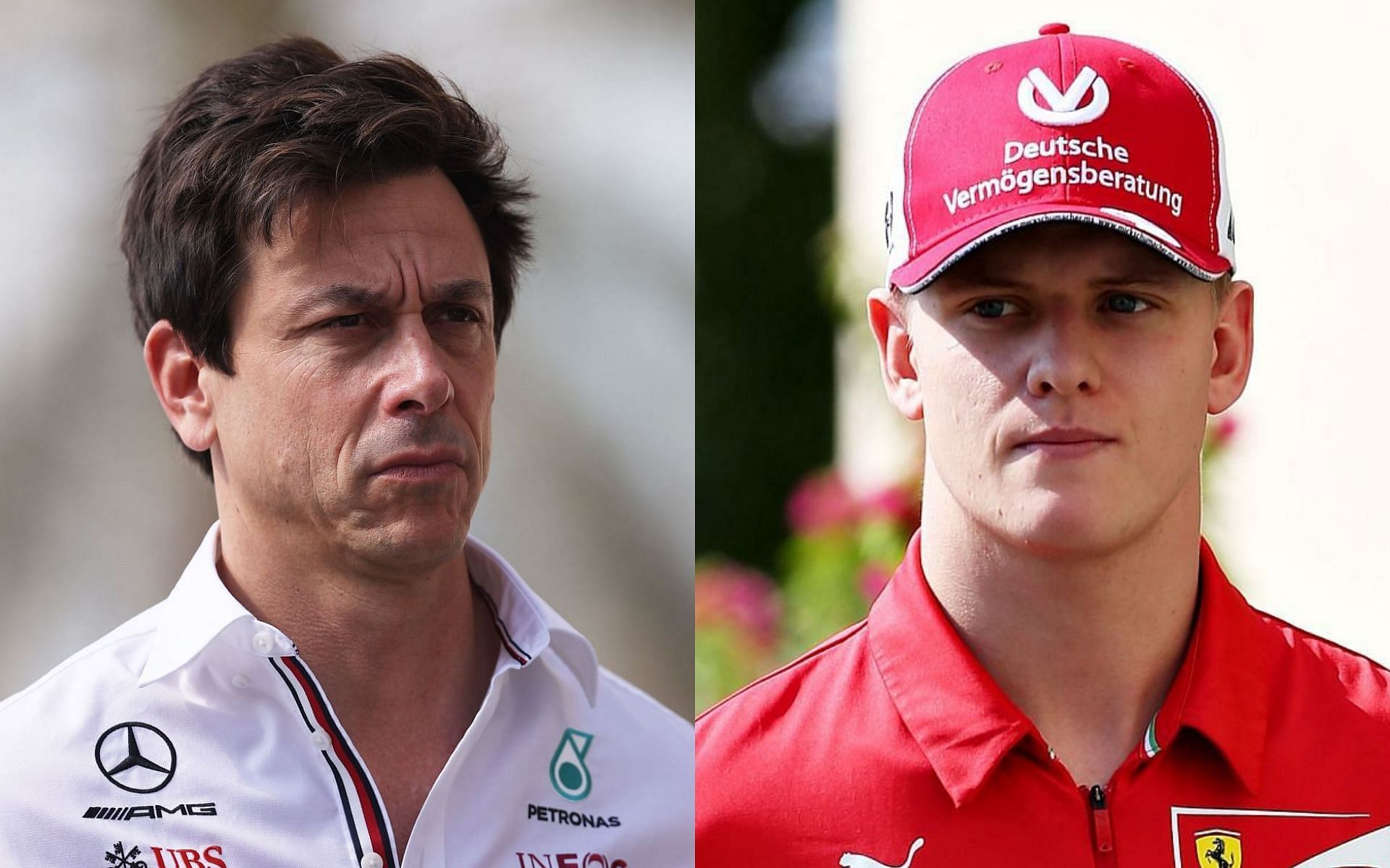 Mick Schumacher (right) impressed many in his rookie F1 season, including Toto Wolff (left)