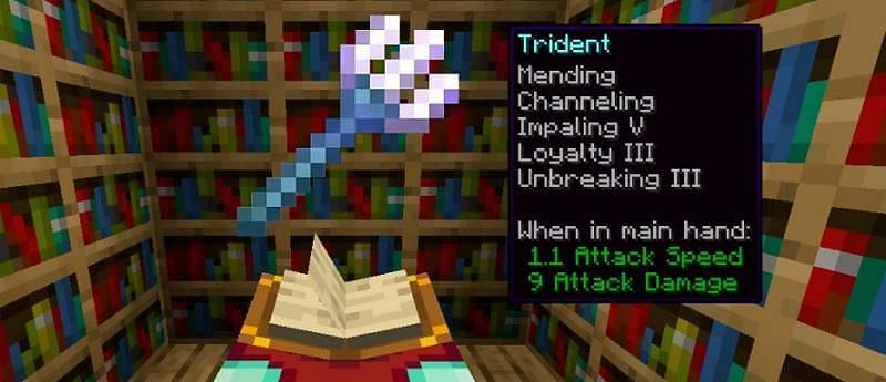 Enchantments on trident (image via Minecraft)