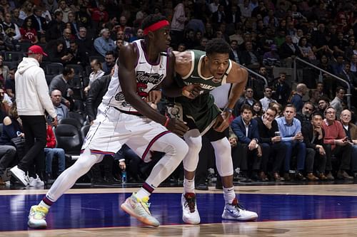 The visiting Toronto Raptors will look to stay unbeaten against the Milwaukee Bucks this season. [Photo: Bleacher Report]