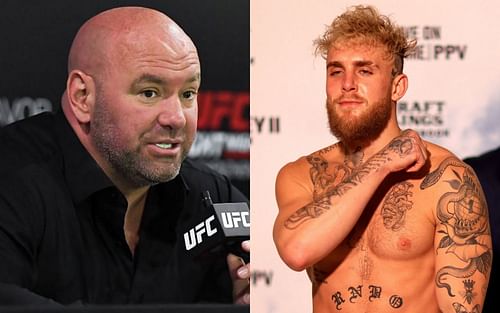 Dana White (left) and Jake Paul (right)