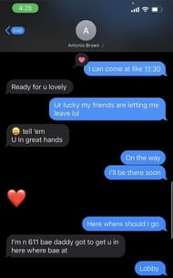 Ava Louise's text messages with Antonio Brown 2/2 (Image via Daily Mail)