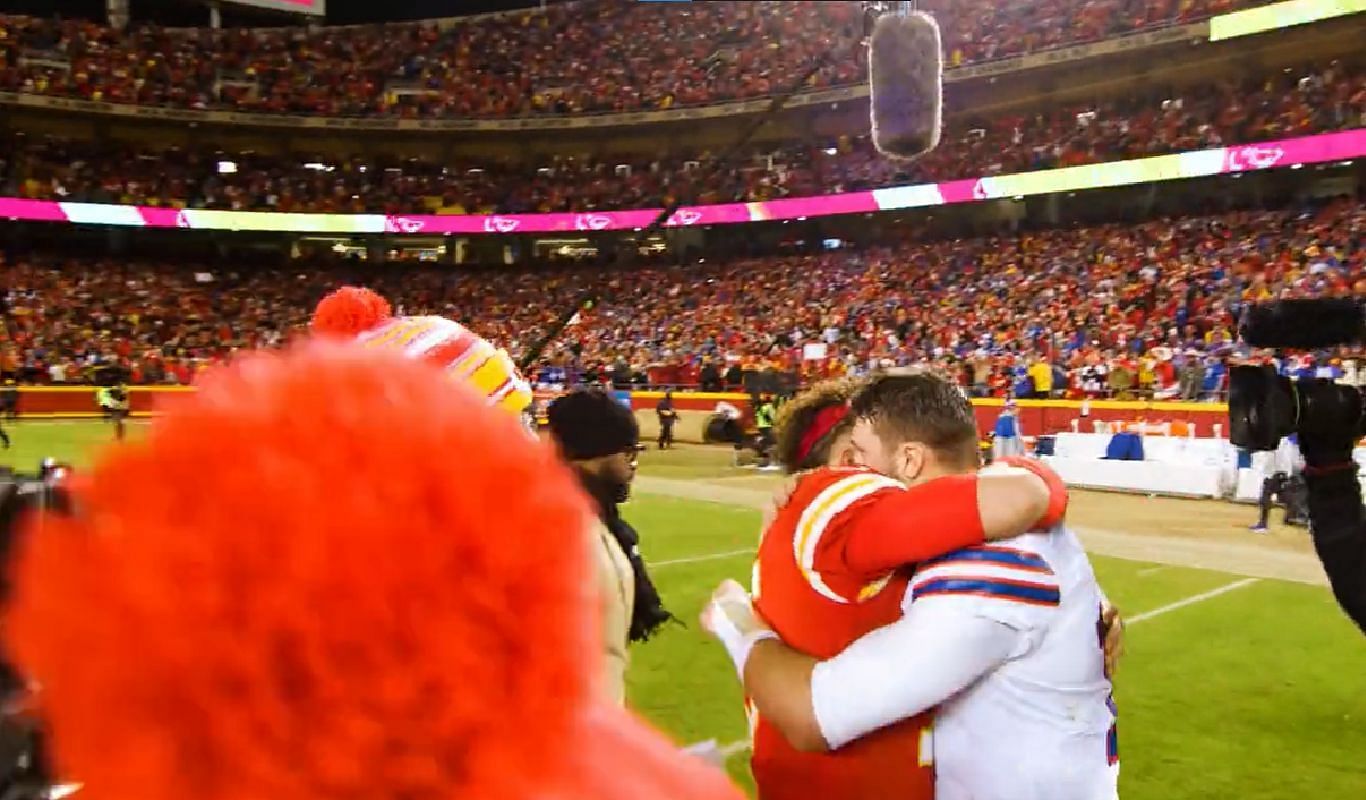 Patrick Mahomes and Josh Allen postgame - Credit: @NFL on Twitter