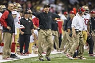 Harbaugh seen coaching against New Orleans during his time in San Francisco (Photo: Getty)