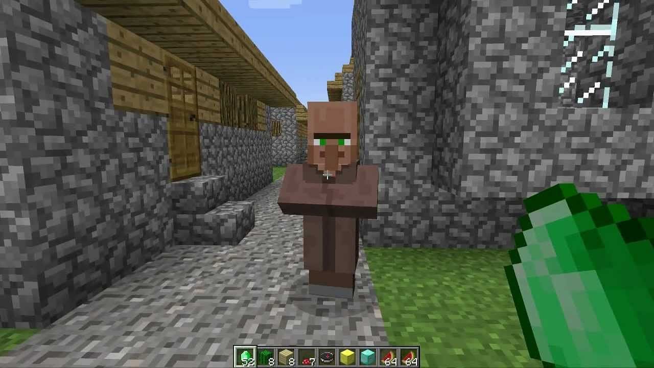 Villagers are willing to offer their own emeralds for the right price (Image via Mojang)