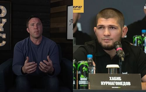 Chael Sonnen (left) image via. youtube/chaelsonnen; Khabib Nurmagomedov(right) via Instagram/ @eaglefcmma