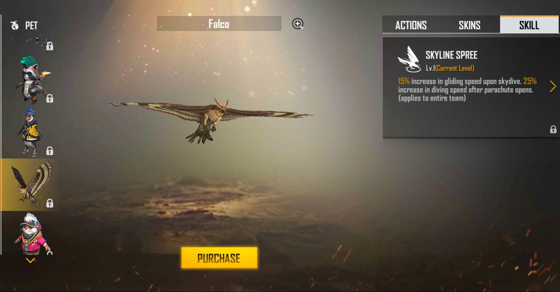 Falco pet in Free Fire (Image via Garena)