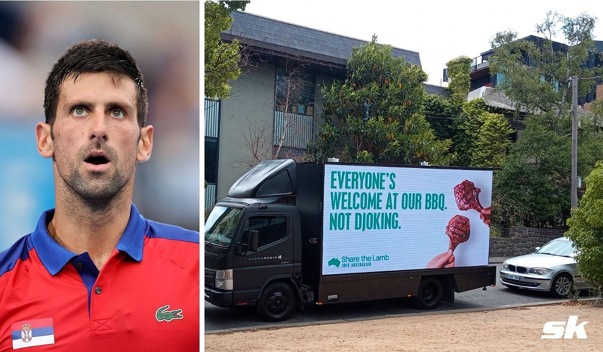 A billboard in Melbourne mentioning Novak Djokovic. (Source: Twitter/Kellie Lazzaro)