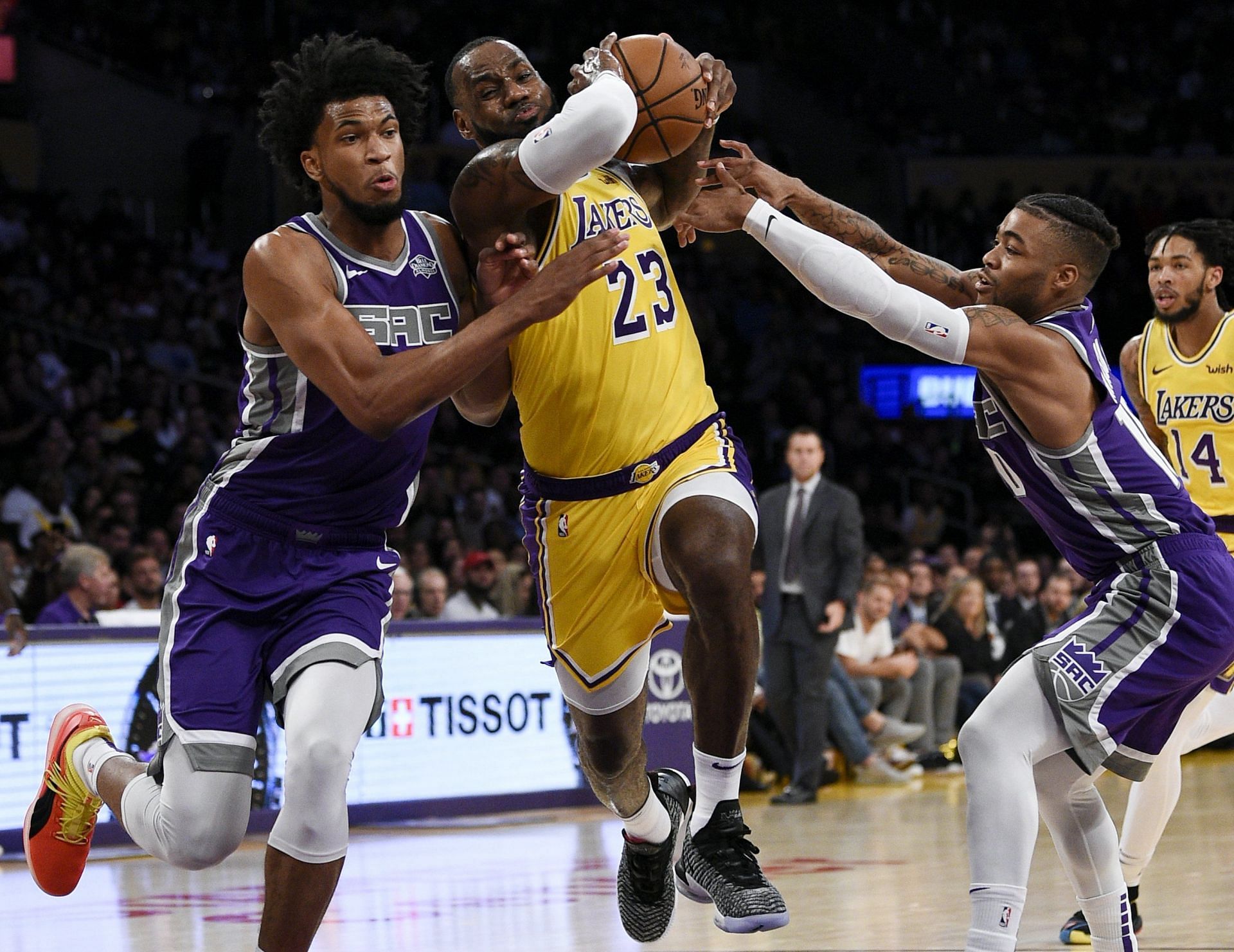 The visiting Sacramento Kings will play the LA Lakers for the third time this season on Tuesday. [Photo: AP News]