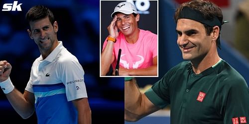 Novak Djokovic, Rafael Nadal and Roger Federer