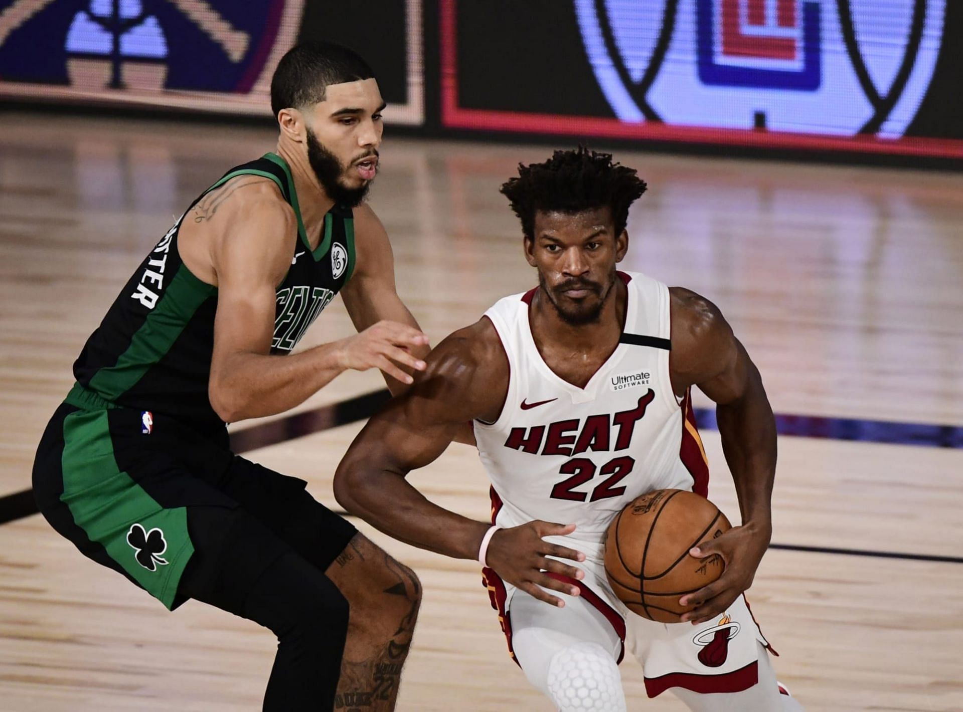 The visiting Miami Heat are looking to even the season series against the Boston Celtics when they meet again on Monday. [Photo: Hardwood Houdini]
