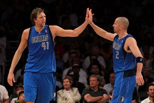 Dallas Mavericks former stars Dirk Nowitzki and Jason Kidd [Photo via Bleacher Report]