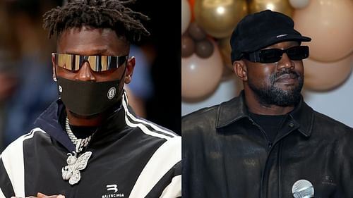 Antonio Brown (L) and Kanye West (R)