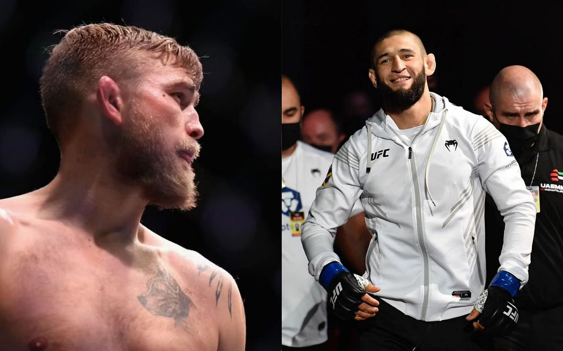 Alexander Gustafsson (left) and Khamzat Chimaev (right)