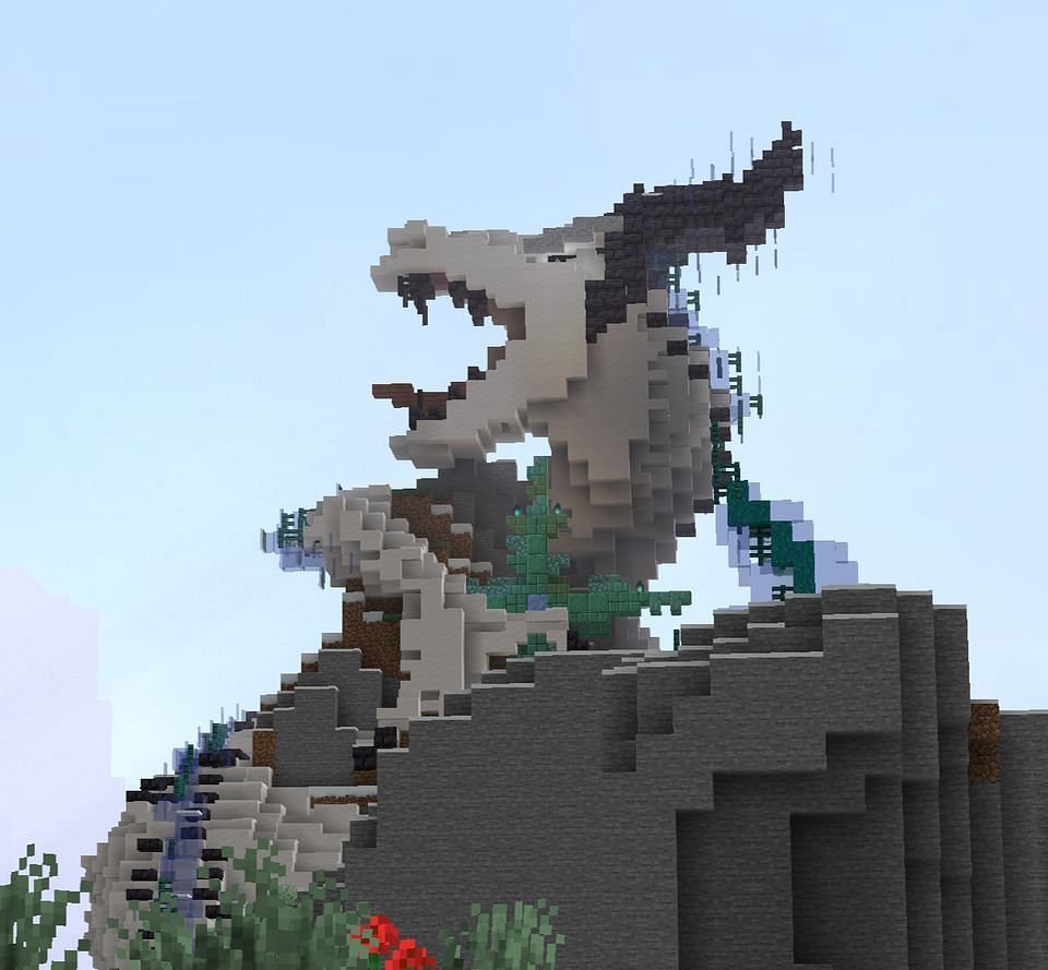 It&#039;s a good thing this is a build instead of a hostile mob (Image via Mojang)