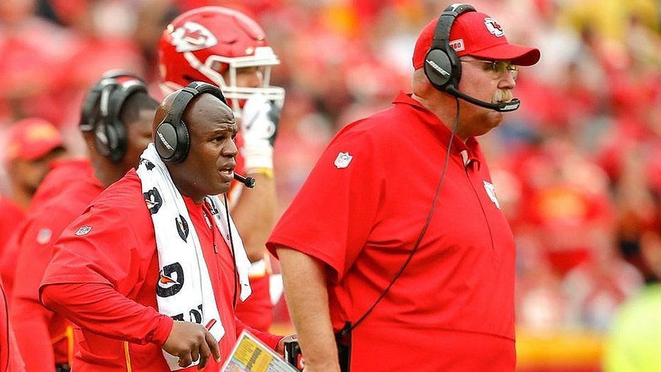 Chiefs offensive coordinator Eric Bienemy and head coach Andy Reid (photo:Fox News)