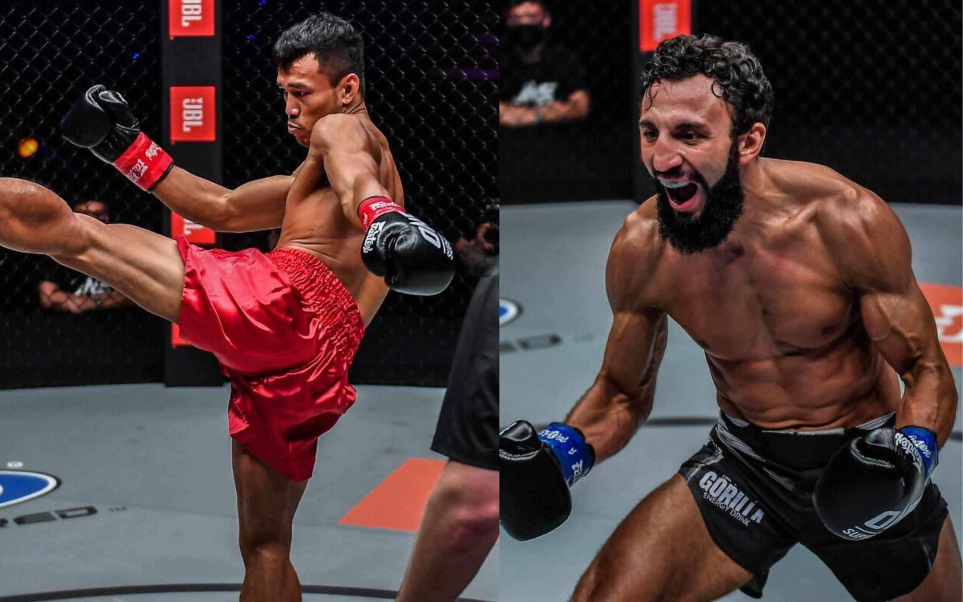 Sitthichai Sitsongpeenong (left) and Chingiz Allazov (right) will face each other in ONE&#039;s featherweight kickboxing Grand Prix finals. (Images courtesy of ONE Championship)