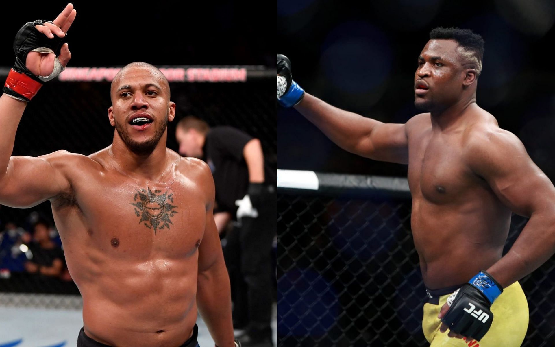 Ciryl Gane (L) and Francis Ngannou (R) PC: UFC