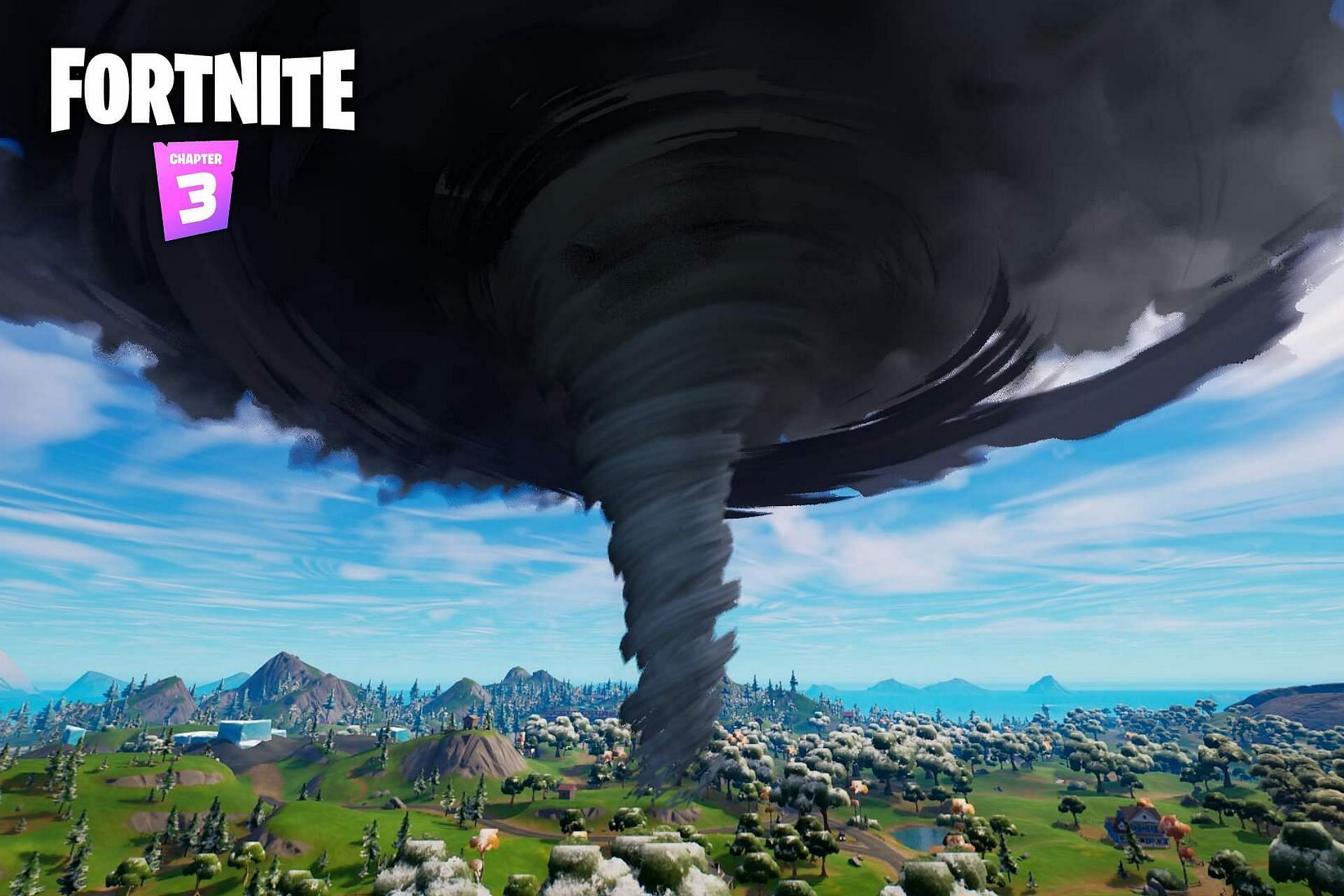 Lightning and tornadoes in Fortnite are live now (Image via Epic Games)