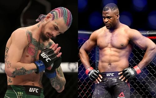 Sean O'Malley (left), Francis Ngannou (right) [Images via Getty: UFC 269: Raulian Paiva v Sean O'Malley & UFC 249: Ngannou v Rozenstruik]